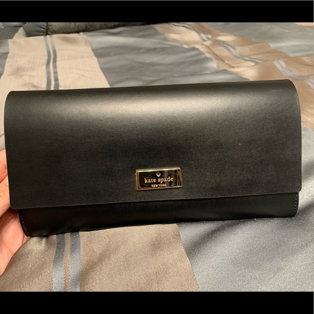 Kate Spade Evening Leather Clutch (Black)